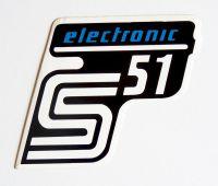 Kasten Aufkleber S51 ELECTRONIC - schwarz / weiß / blau