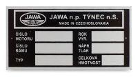 Štítek typový JAWA 634
