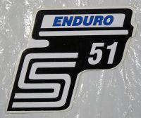 Kasten Aufkleber S51 ENDURO - schwarz / weiß / blau