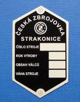 Typenschild - ČZ - B,T,C  Strakonice