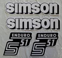 Nálepky SIMSON ENDURO sada - bílá