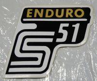 Kasten Aufkleber S51 ENDURO - schwarz / weiß / gelb
