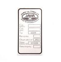 Typenschild (Jawa Bizon 350 / 633)