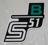 Kasten Aufkleber S51 B - schwarz / weiß / grün