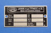 Typenschild JAWA 634
