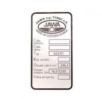 Typenschild (Jawa Bizon 250 / 623)