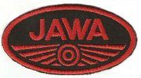 JAWA Flicken - schwarz / rot - oval 85 x 42 mm
