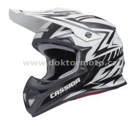 Helm Crosshelm Cross Cup, CASSIDA - perlmutt weiss/schwarz - S