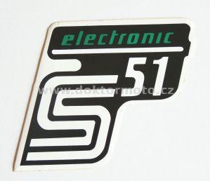 Kasten Aufkleber S51 ELECTRONIC - schwarz / weiß / Grün