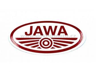 JAWA-Aufkleber – rot und weiß, 100 x 50