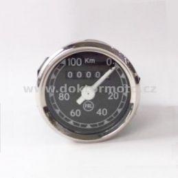Tachometer 100 km/h – schwarzes Zifferblatt (ČZ B,T,C / 501, Manet) PAL