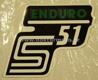 Kasten Aufkleber S51 ENDURO - schwarz / weiß / grün