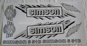 SIMSON Aufkleber - Satz - silber - mit nicht originalem Muster