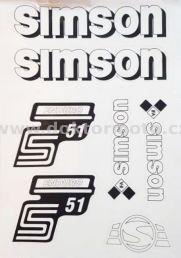 Aufkleber SIMSON S51 B Blatt - Silber (Simson S51) Original IFA-Modell