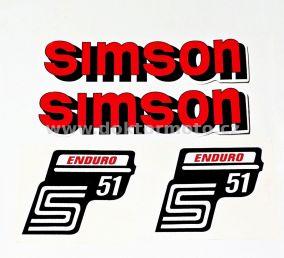 Nálepky SIMSON ENDURO sada - červená