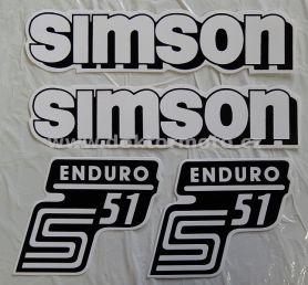 SIMSON ENDURO Aufkleber - Satz - weiß