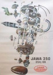 Poster Motor Aufriss, Jawa 350 - 354/06