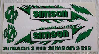 SIMSON Aufkleber - Satz - grün  - mit nicht originalem Muster