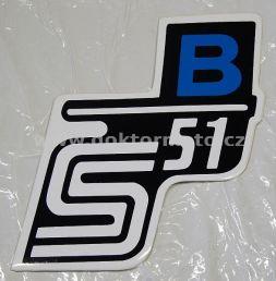 Kasten Aufkleber S51 B - schwarz / weiß / blau