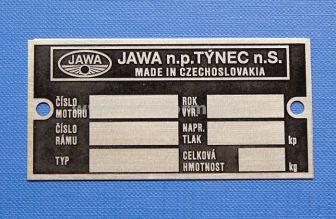 Typenschild JAWA 634