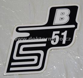 Kasten Aufkleber S51 B - schwarz / weiß