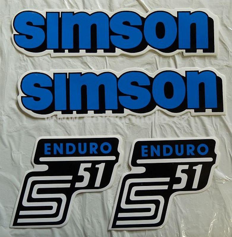 SIMSON ENDURO Aufkleber - Satz - blau